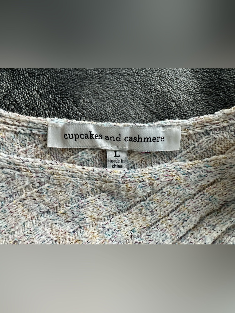 Cupcakes and Cashmere Ribbed Metallic Knit V-Neck Tank Top Multicolor Size L - Picture 7 of 15